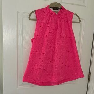 NWOT Bright Pink Lilly Pulitzer Sleeveless  Bow Back Summer Top